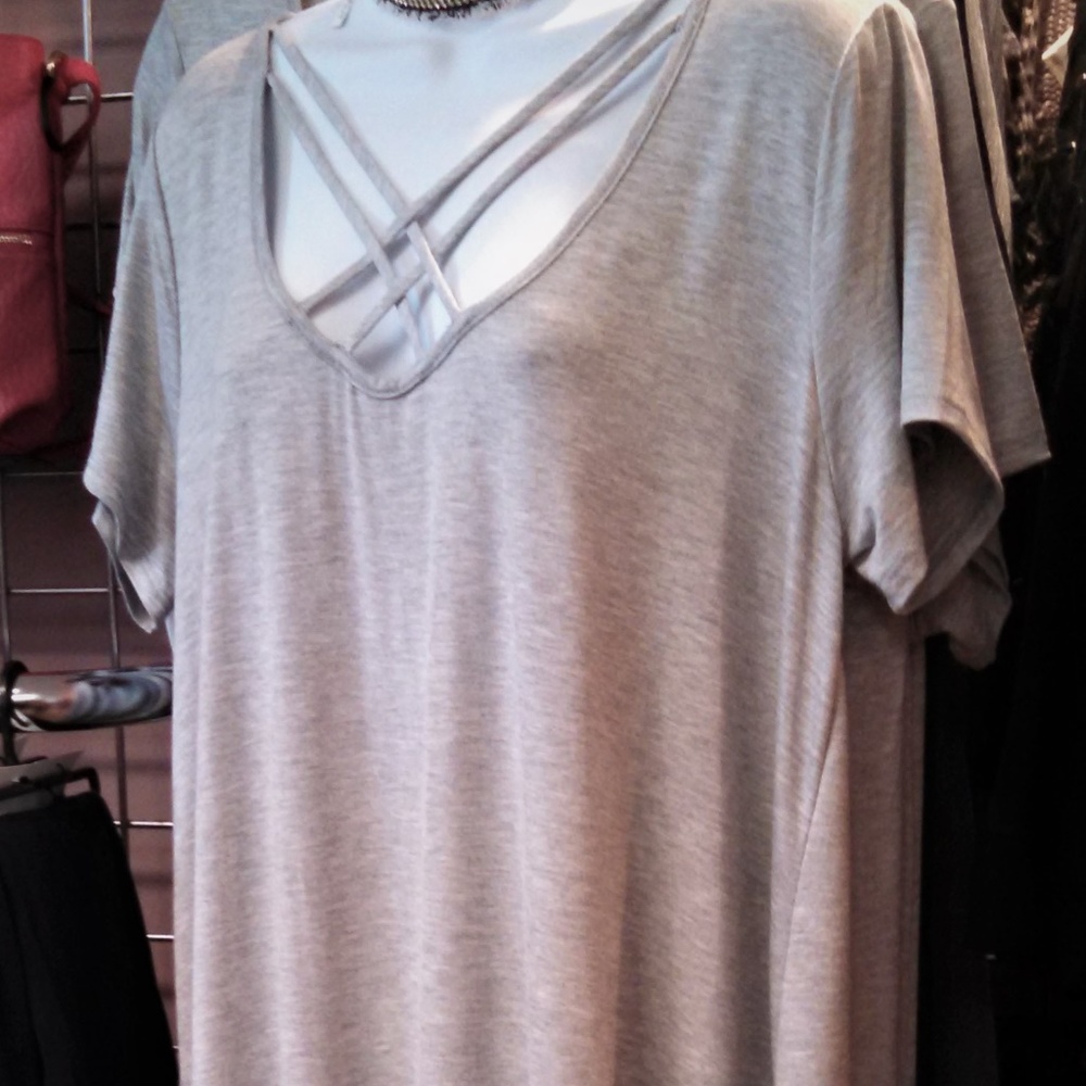 ***NEW***    Midi length grey dress